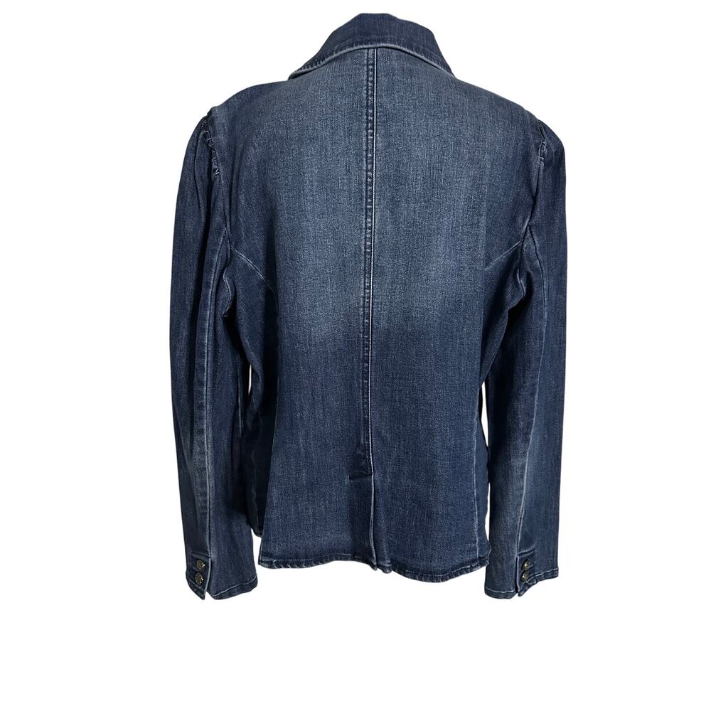 INC Concept Puff-Sleeve Blue Denim Blazer - Picture 2 of 6